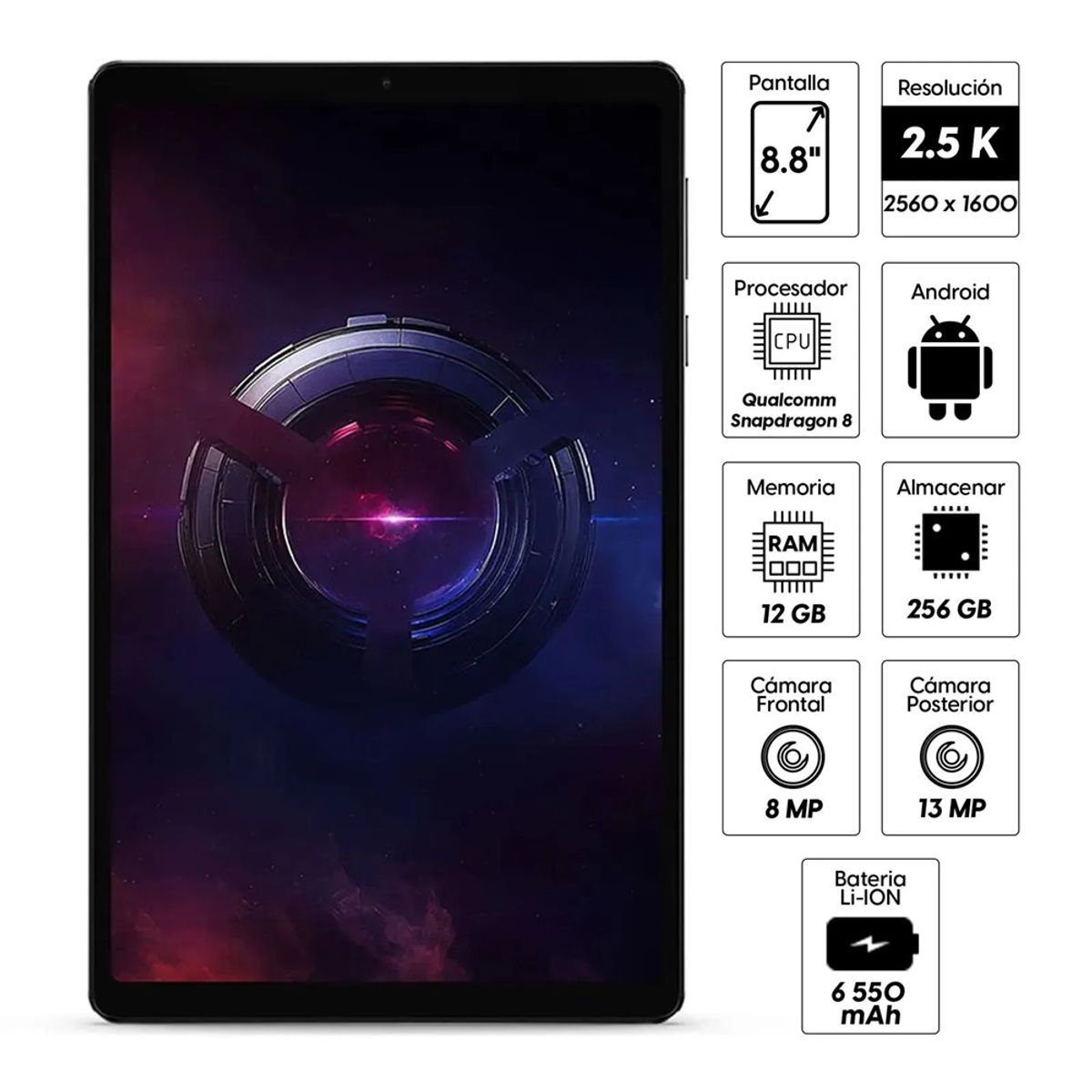 LENOVO - Tablet Lenovo Legion Tab Qualcomm Snapdragon 8 8.8" 256GB 12GB Negro