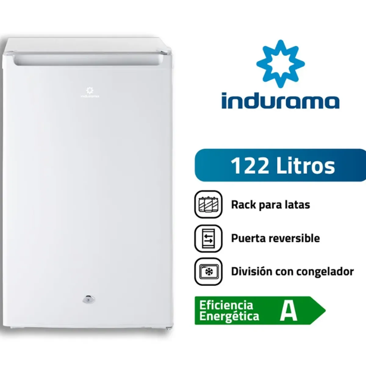 INDURAMA - Frigobar INDURAMA 122L Blanco RI-159BL.