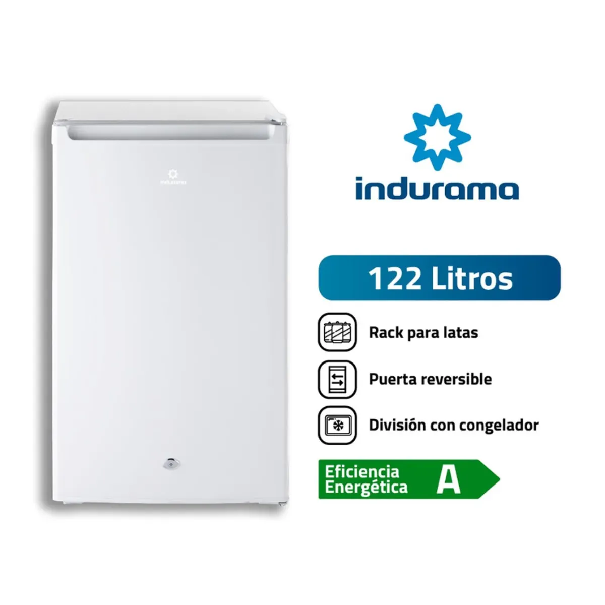 INDURAMA - Frigobar INDURAMA 122L Blanco RI-159BL.
