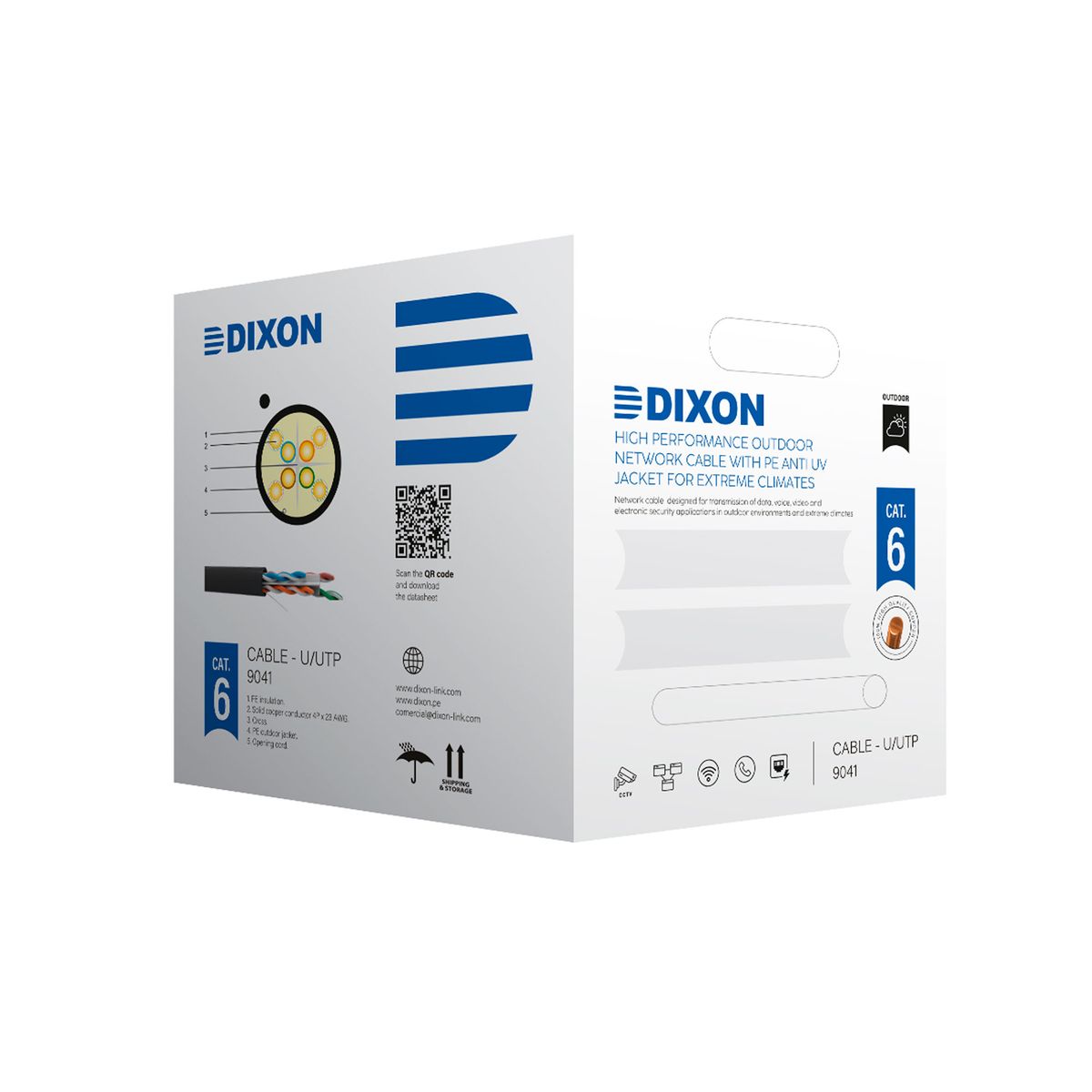 DIXON - CABLE DE RED DIXON 9041 CAT.6 4PX23AWG 305M NEGRO P-N 9041