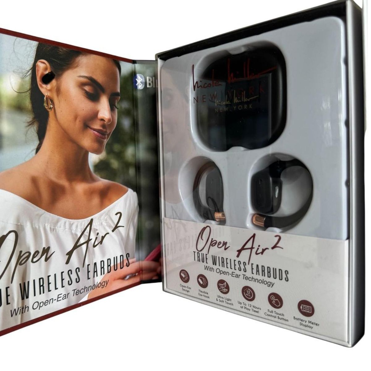 GENERICO - AUDÍFONOS BLUETOOTH MODERNOS OPEN AIR 2 NEGROS