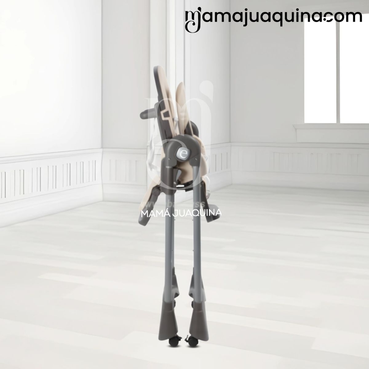 Baby - Silla de Comer Plegable «ALAI»  con Rueditas Beige