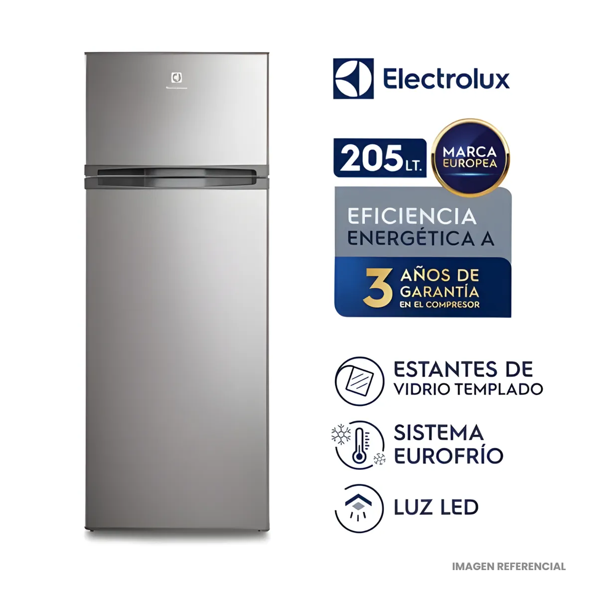 Electrolux - Refrigeradora Electrolux 205L Top Mount Frost Silver - ERTY20G2HVI