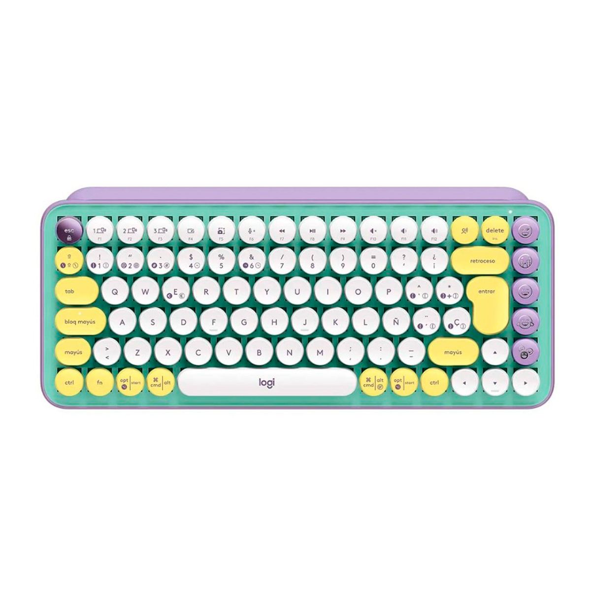LOGITECH - TECLADO INALAMBRICO LOGITECH POP LILA-VERDE BLUETOOTH P-N 920-010714