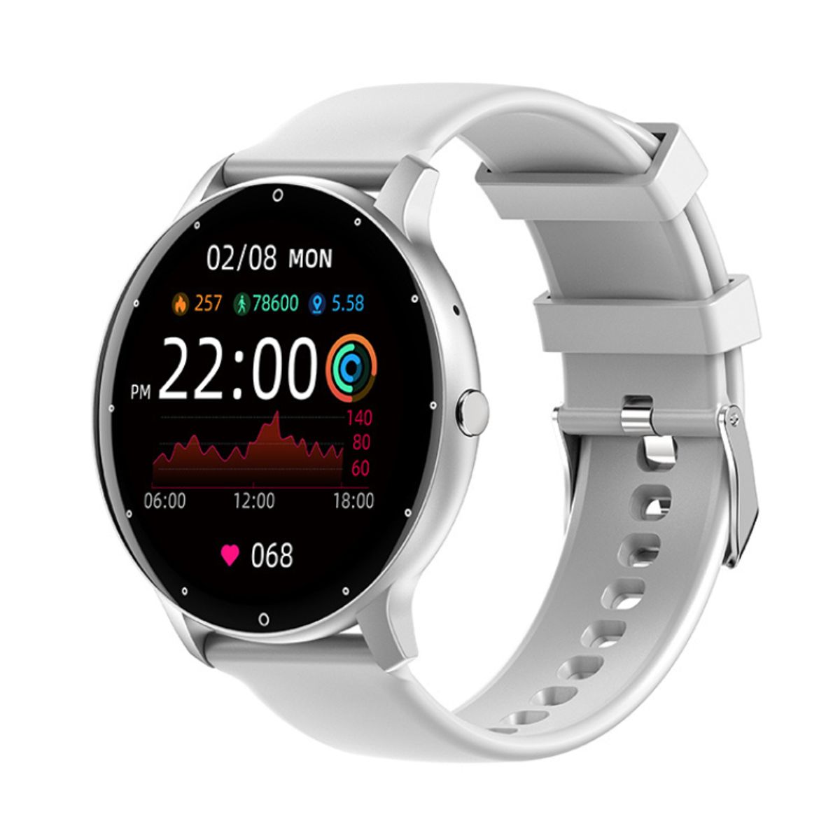 AMBOS - Reloj Inteligente Smartwatch ZL02 Redondo Recibe Llamadas Bluetooth Pulsera Fitness Hombre Mujer