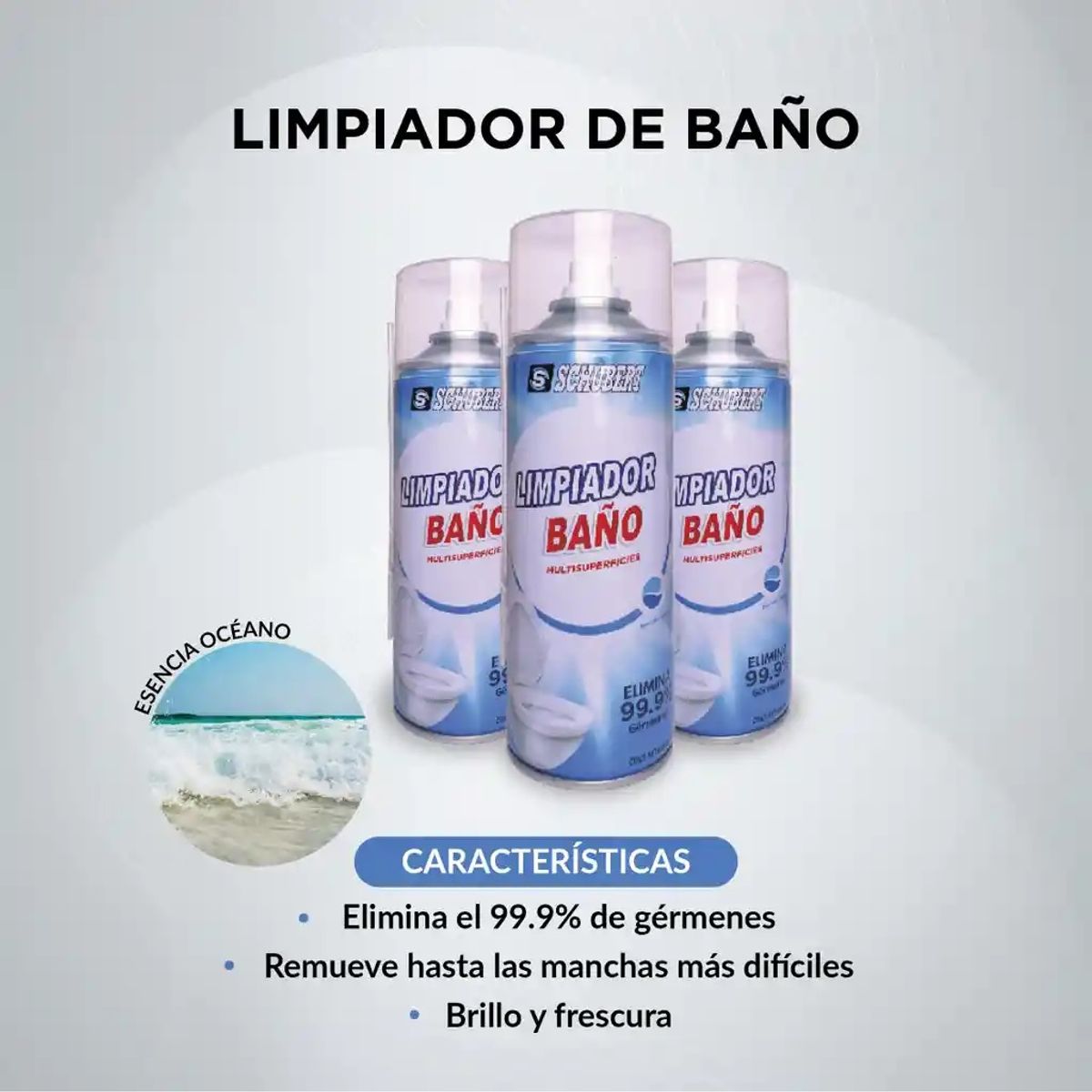 GENERICO - Espuma Limpiadora De Baños Schubert 450 Ml X 3 UND