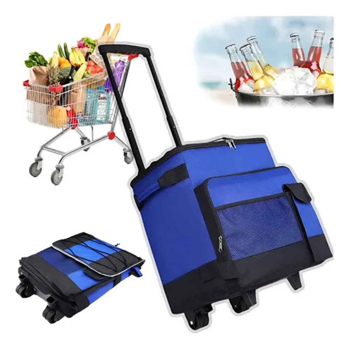 U BUY - Refrigerador Con Ruedas Aislante Azul De 43 Litros