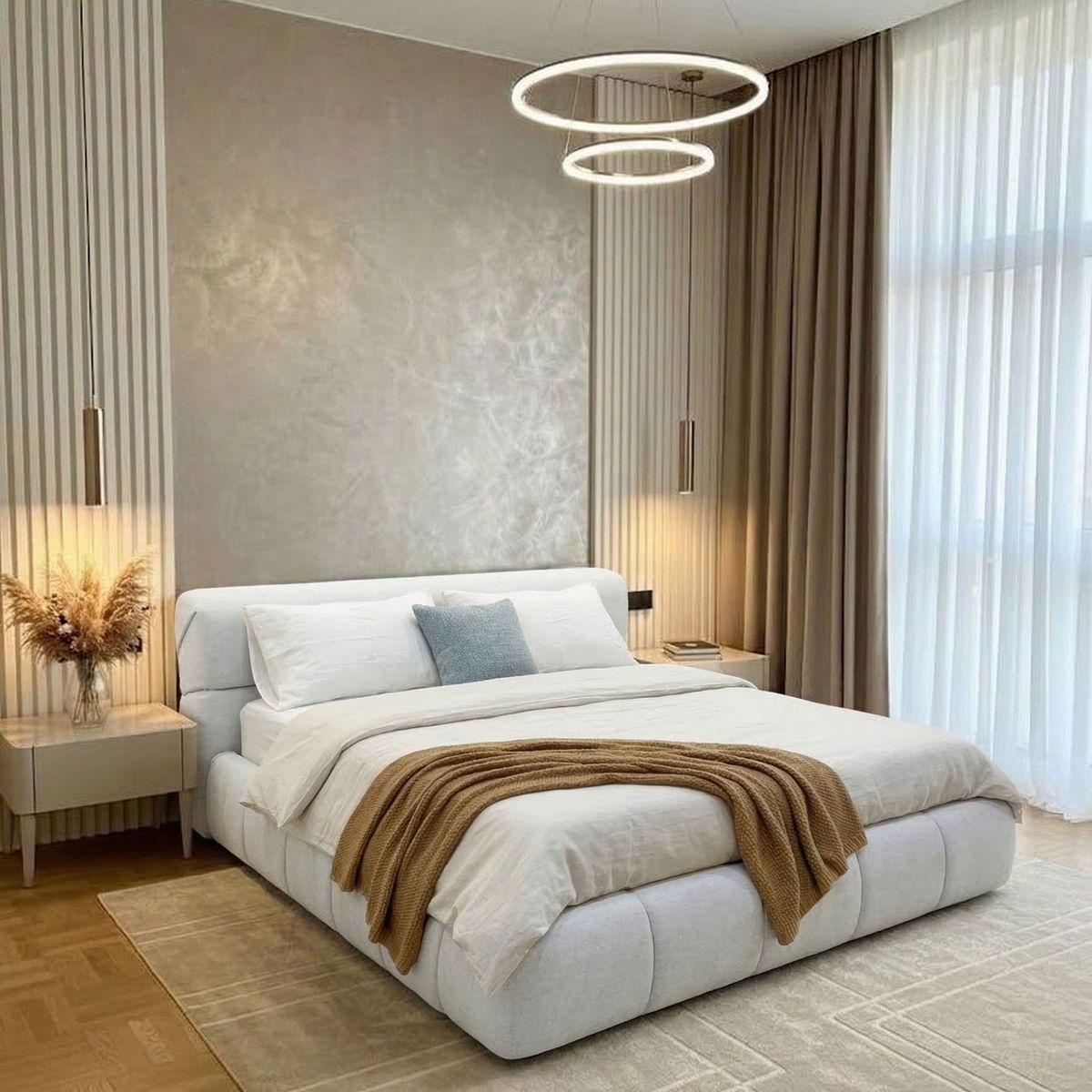 Cama Box Tarima Vizeu Champagne Plaza y Media La Industria, marca GENERICO - Foto 2