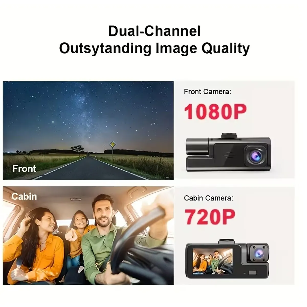 Cámara y video para automovil 1080P DUAL LENS, marca GENERICO - Foto Principal