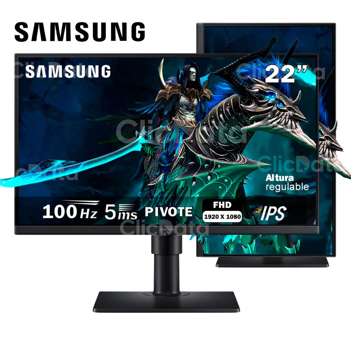 SAMSUNG - MONITOR SAMSUNG LS22D400GALXPE Essential S4 22 IPS FHD 100Hz 5ms Pivote