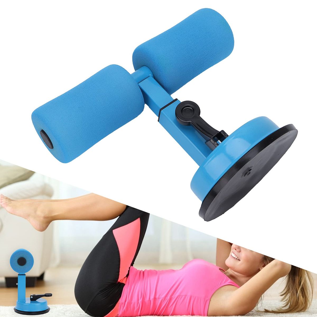 OEM - Soporte de Pie para Abdominales con Espuma Ergonómica - Barra de Succión Ajustable