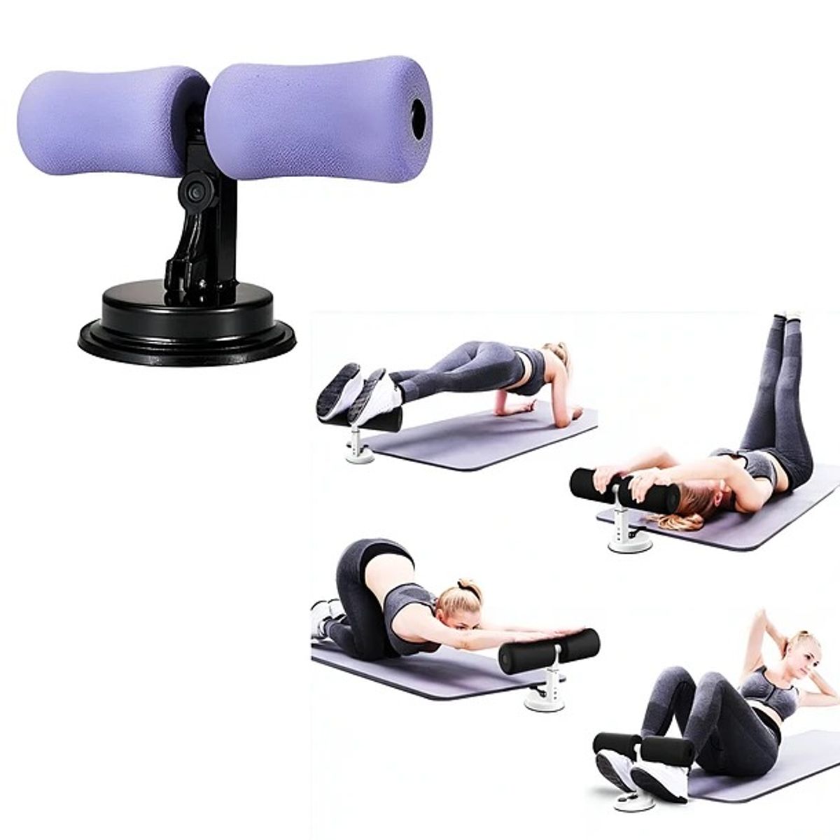 OEM - Soporte de Pie para Abdominales con Espuma Ergonómica - Barra de Succión Ajustable