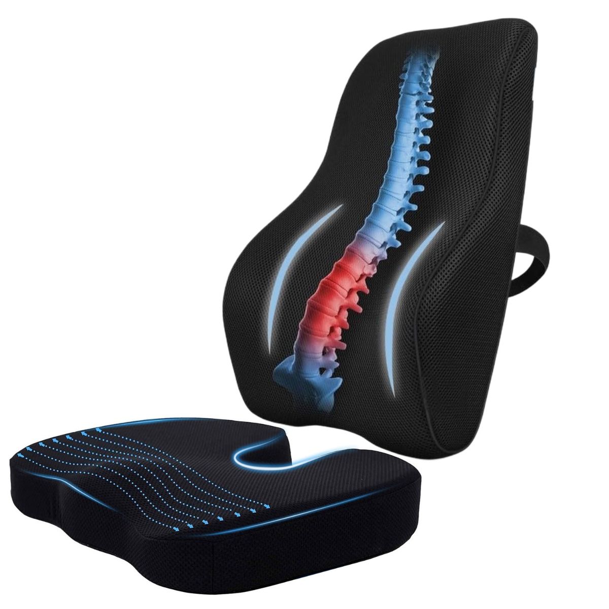 DI ROSSANA - PACK COJÍN LUMBAR GEL + COJÍN DE ASIENTO GEL TECH PREMIUM