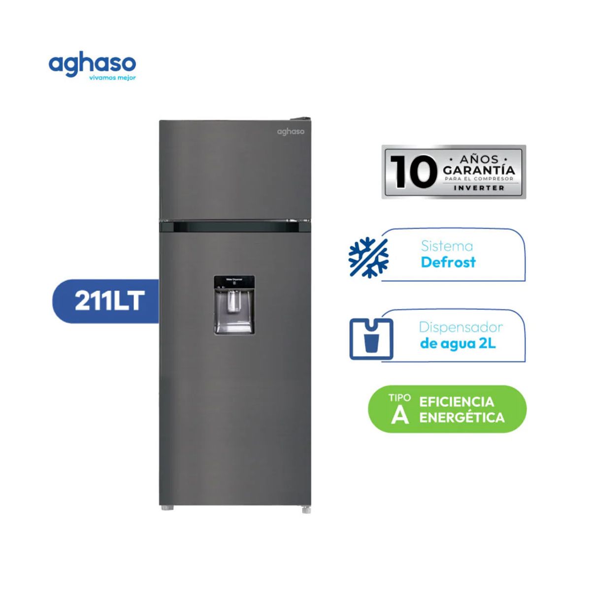 AGHASO - Refrigeradora Aghaso 211 L - REFR AGH016