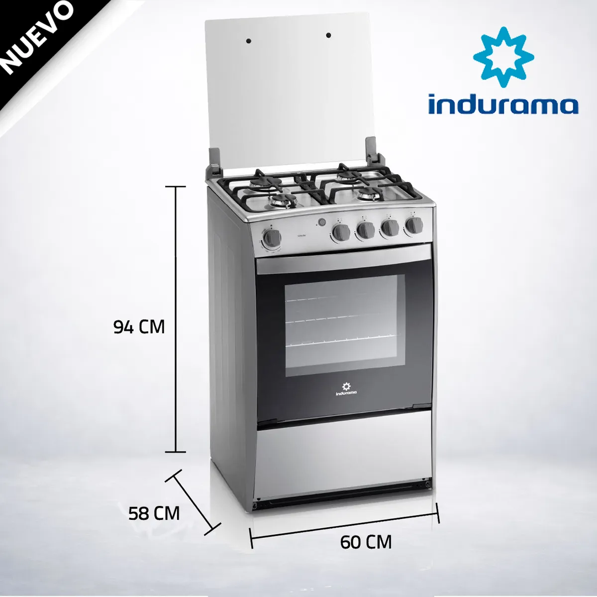 INDURAMA - Combo Indurama Cocina Coruña y Extractor EJSE242TBIS