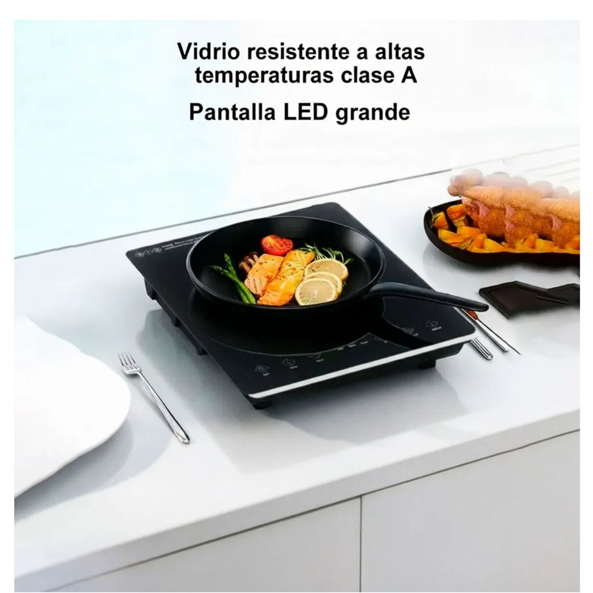 RAFF - Cocina De Inducción RAF R.8104 1 Hornilla Pantalla Led 2200