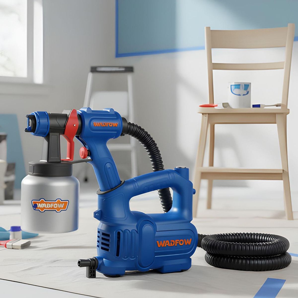 GENERICO - Pistola para Pintar 550W con vaso de aluminio 800ML Wadfow