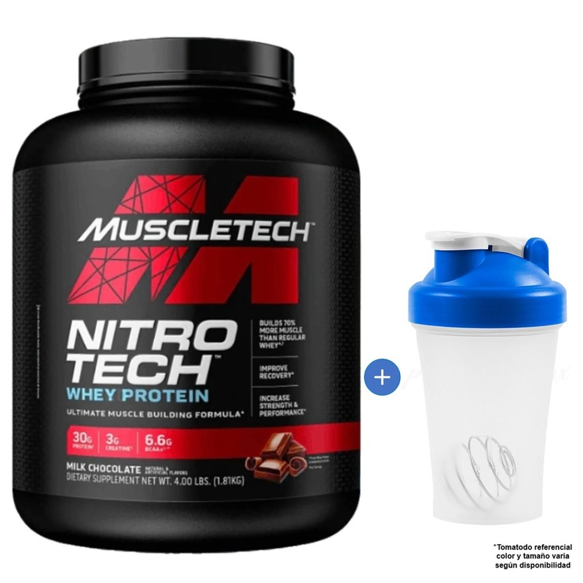 Muscletech - NITRO TECH ULTIMATE MUSCLETECH WHEY PROTEIN 4 LBS MILK CHOCOLATE
