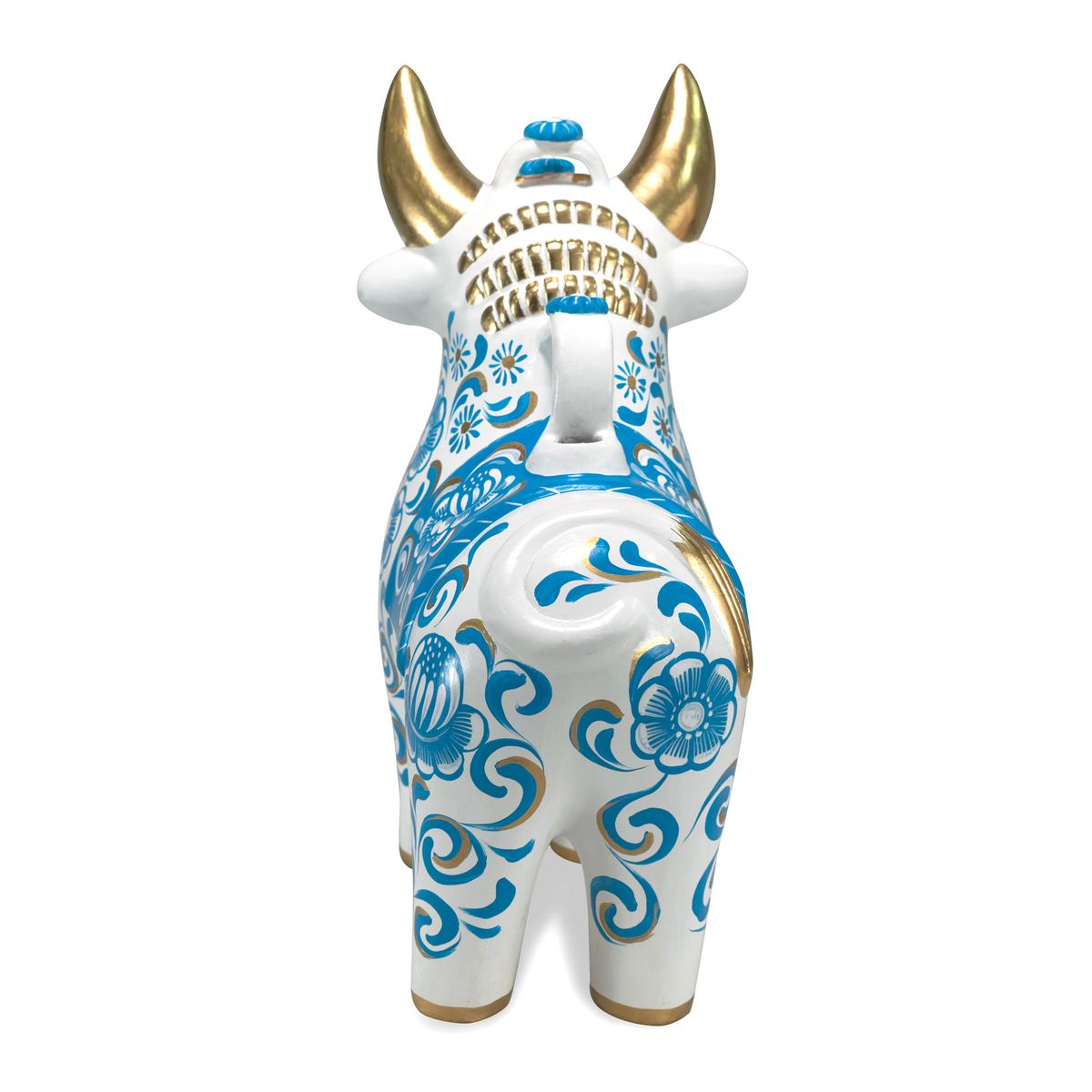 PISKA - Torito de Pucará Blanco y Celeste - CLUB SPORTING CRISTAL 32 CM