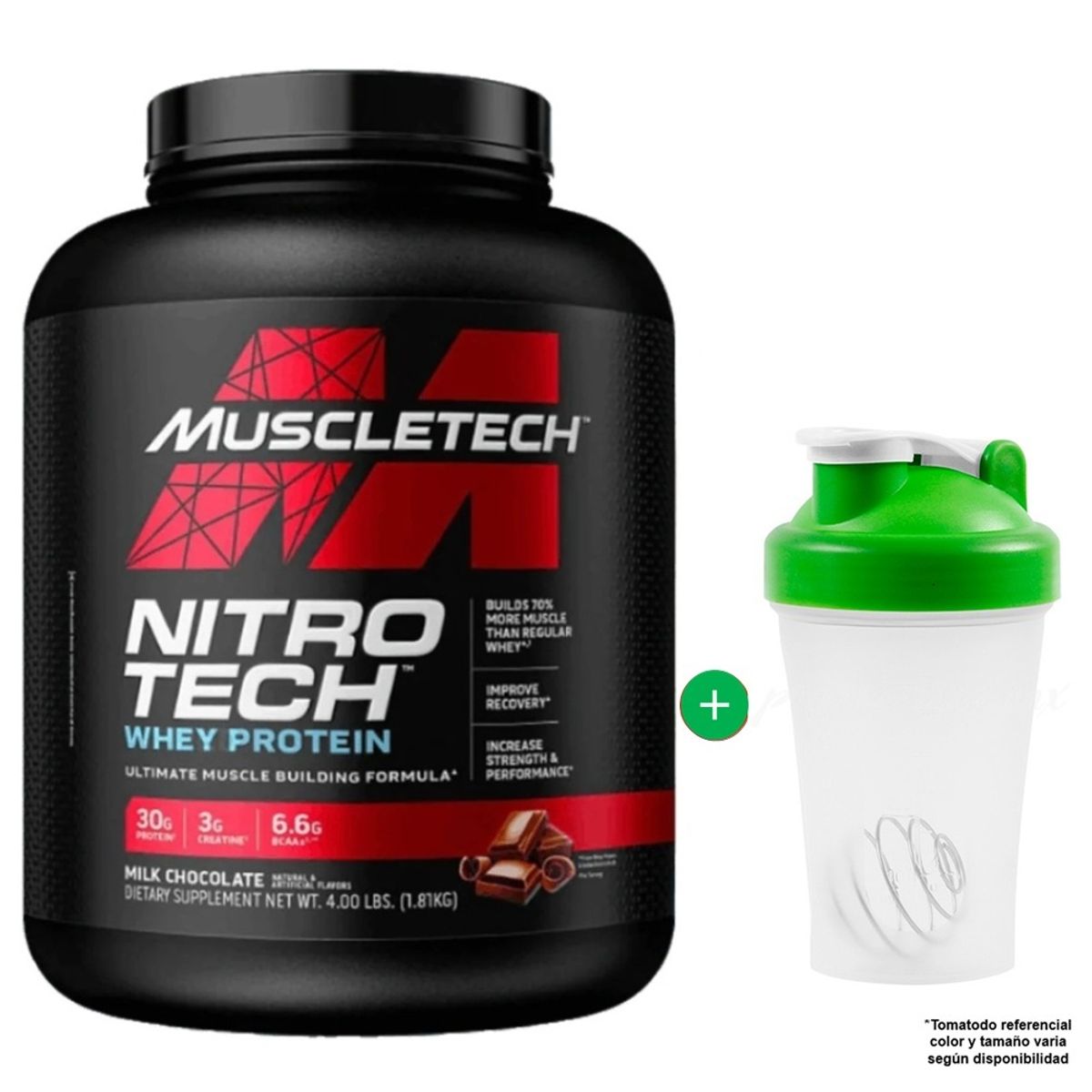 MUSCLETECH - PROTEÍNA NITROTECH WHEY PROTEIN 1.81 KG MILK CHOCOLATE MUSCLETECH