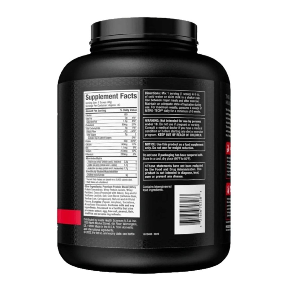 MUSCLETECH - PROTEÍNA NITROTECH WHEY PROTEIN 1.81 KG MILK CHOCOLATE MUSCLETECH