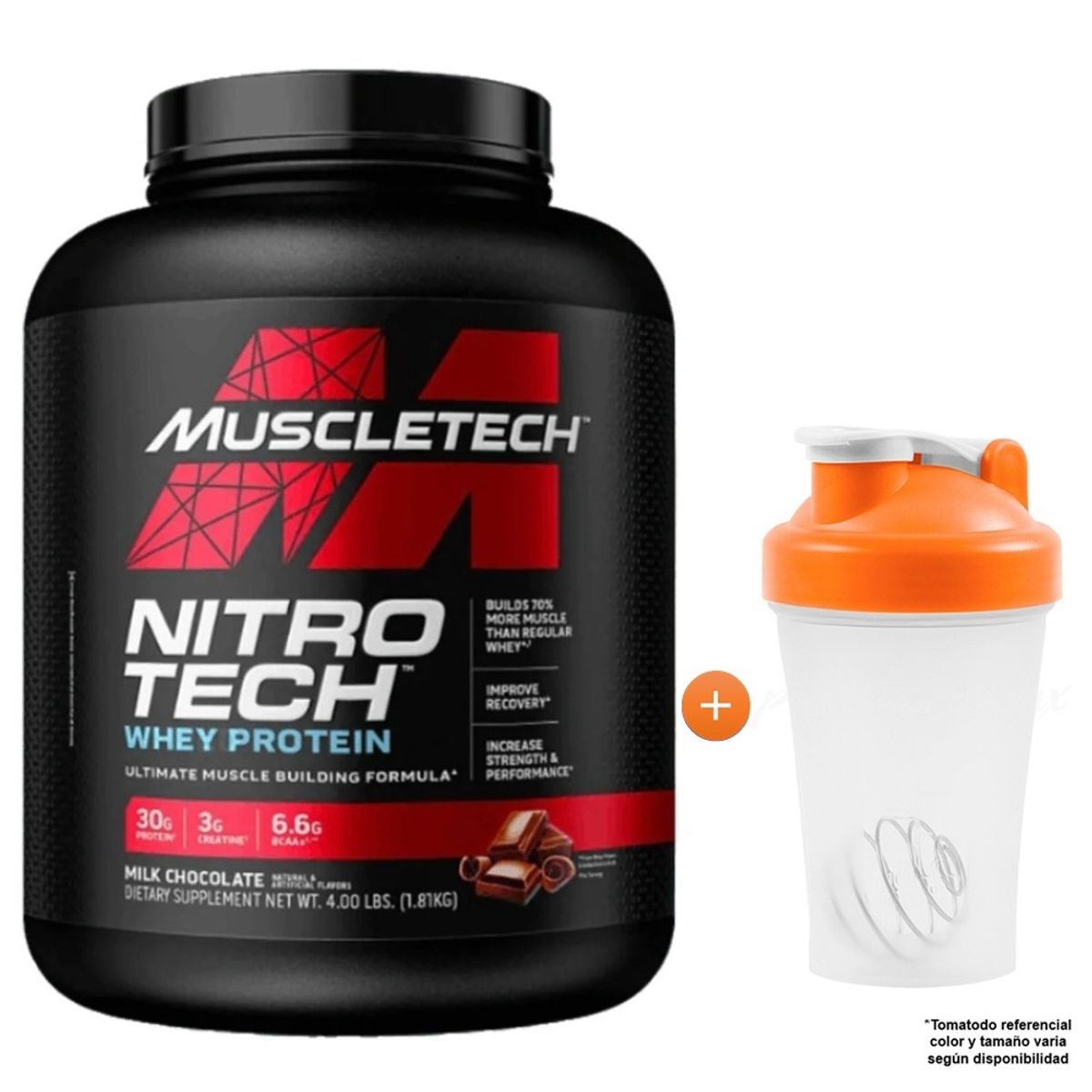 Muscletech - NITRO TECH WHEY PROTEIN 1.81 KG PROTEINA MUSCLETECH CHOCOLATE