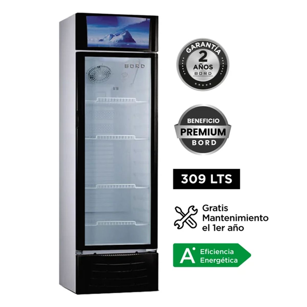 BORD - Vitrina Exhibidora Bord 309 Litros Ex309-M