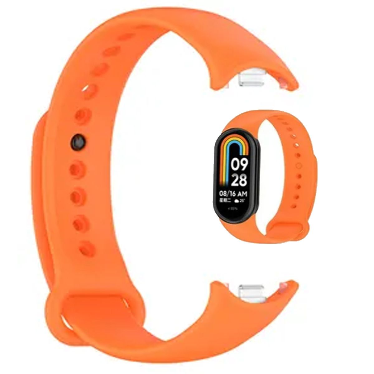 GENERICO - Correa Silicona Compatible con Xiaomi Mi Band 8 - Naranja