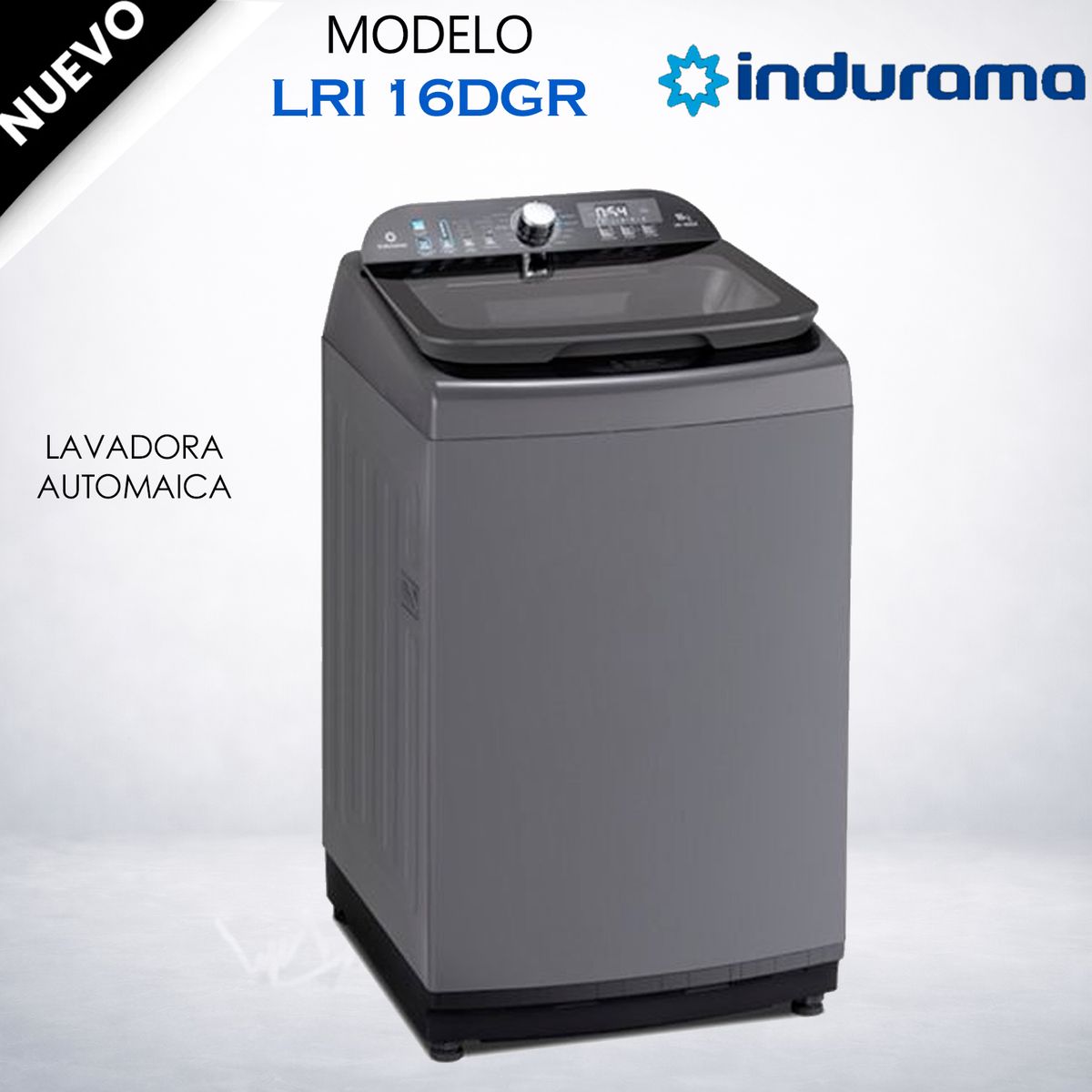 INDURAMA - Lavadora Automatica 16Kg Croma Indurama - LRI-16DGR