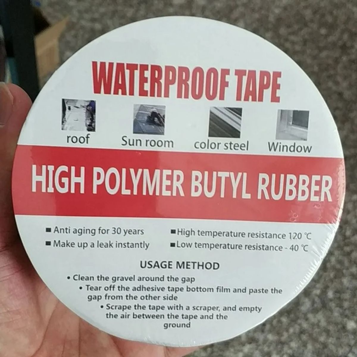 Cinta Impermeable X 2 UND De Butilo Para Reparación 5 Cm X 5 Mt, marca GENERICO - Foto Principal