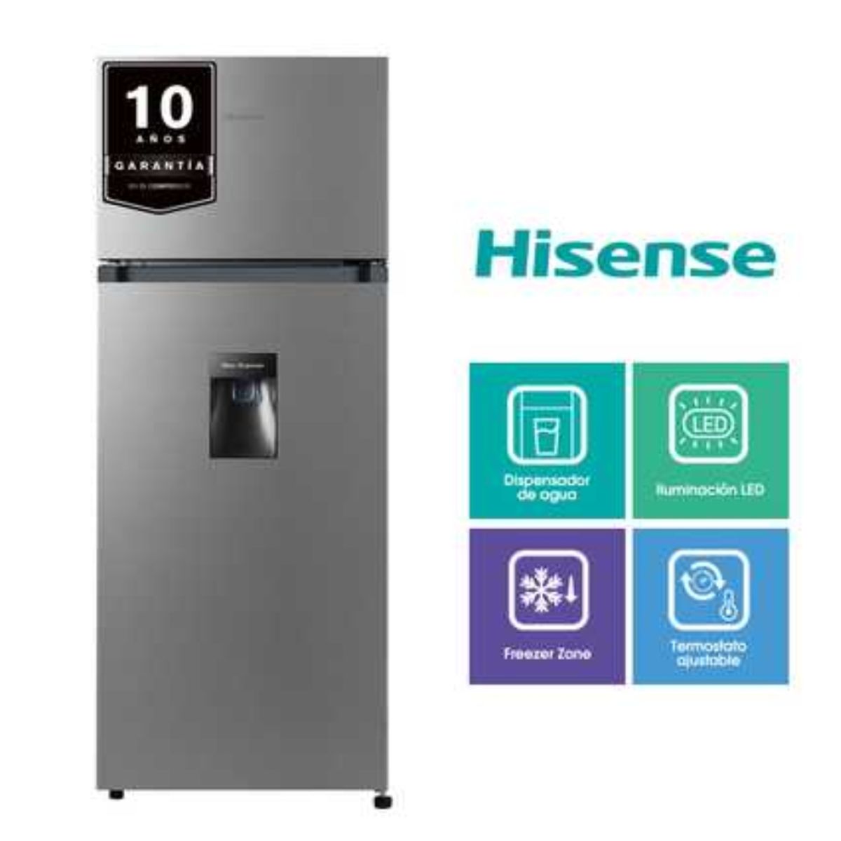 HISENSE - REFRIGERADORA HISENSE 205LT COLOR GRIS MOD RD267H