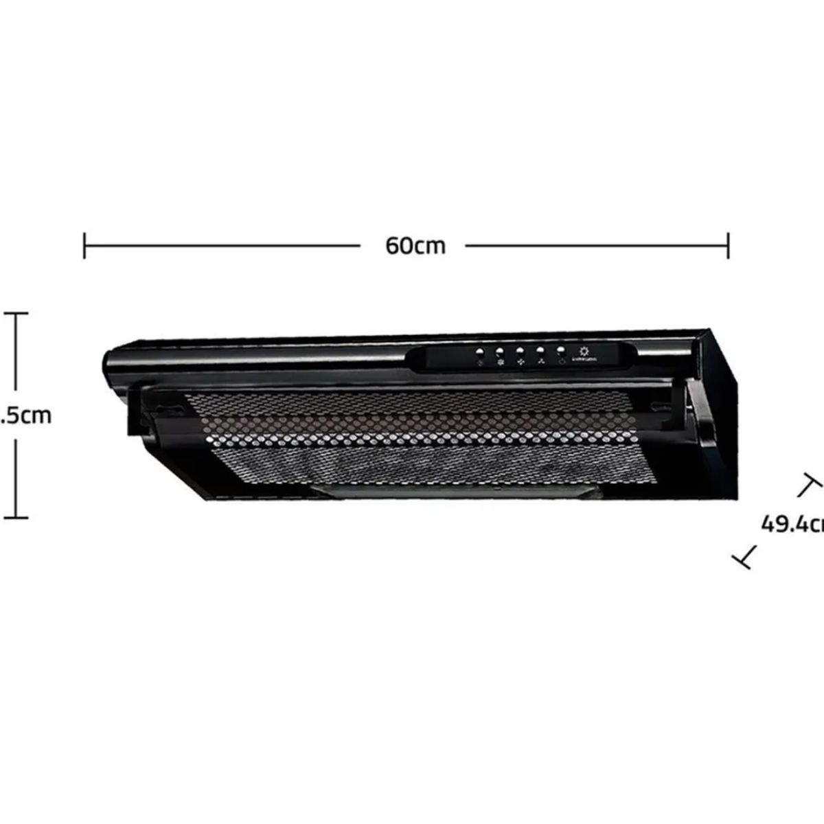 INDURAMA - CAMPANA INDURAMA 60CM EXTRACTORA CEI-602NE 3 VELOCIDADES NEGRO