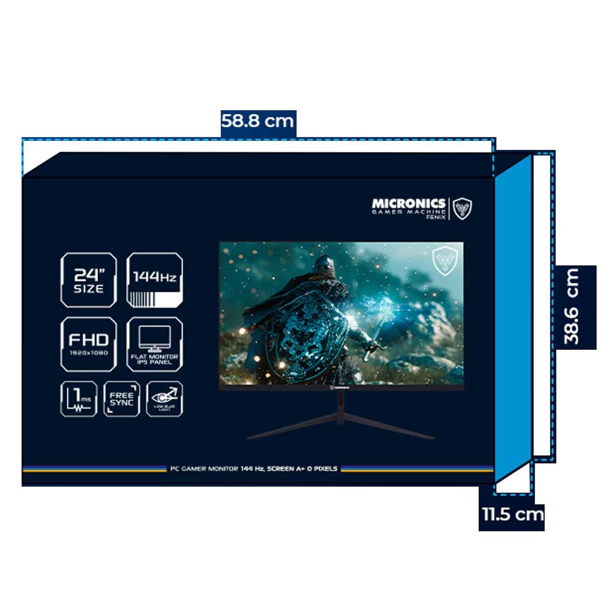 MICRONICS - Monitor Gamer Micronics Fenix MF24FF 24 Full HD IPS 144Hz 1MS AMD FreeSync
