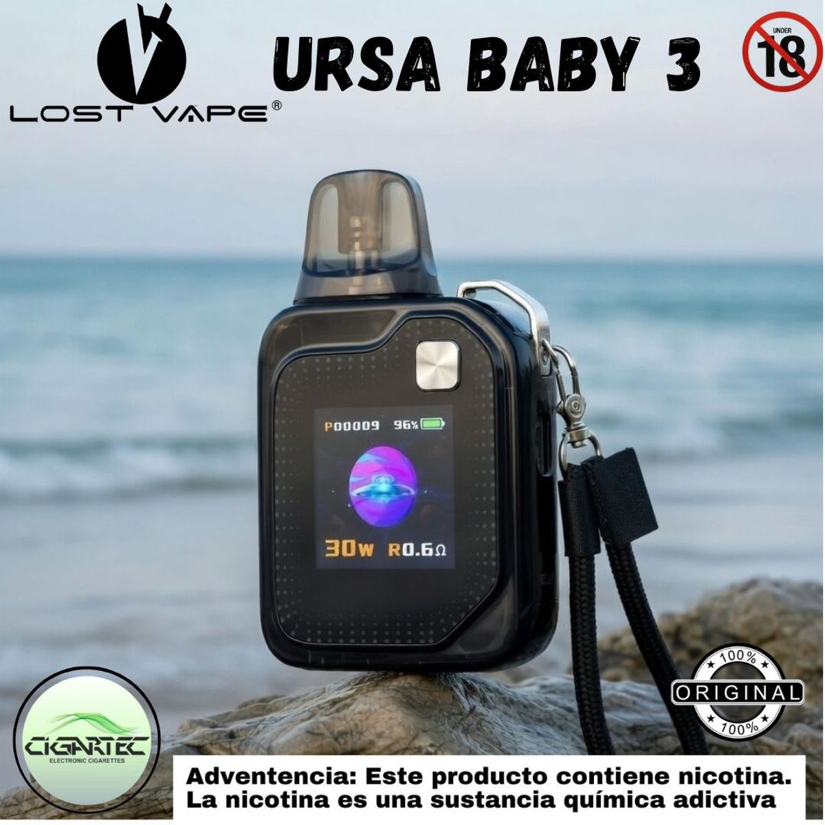 VAPE - VAPER  LOST VAPE URSA BABY 3 KIT  MAS LIQUIDO DE 10ML DE REGALO