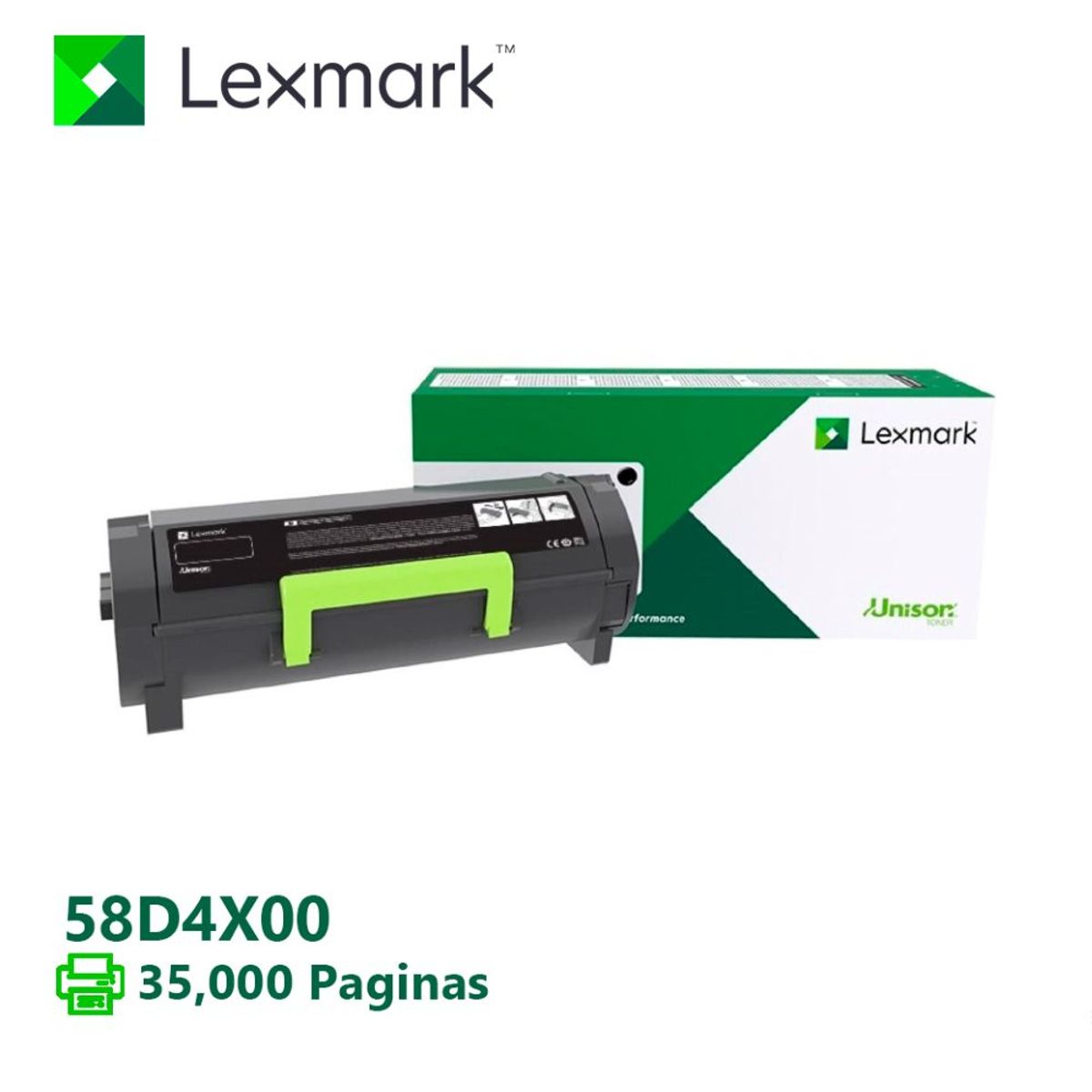 LEXMARK - TONER LEXMARK 58D4X00 NEGRO PARA MX826,MX822,MS823,MS826,MX722 35,000PG