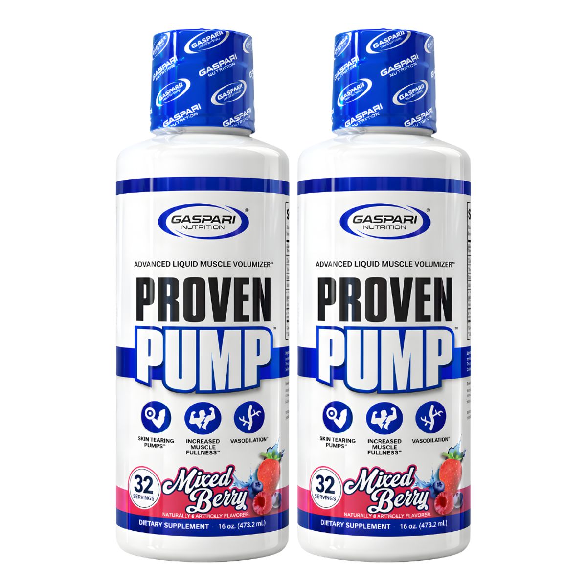 GASPARI NUTRITION - PACK X 02 - Proven Pump Gaspari Nutrition - Glicerol Liquido 32 Servicios - Mixed Berry