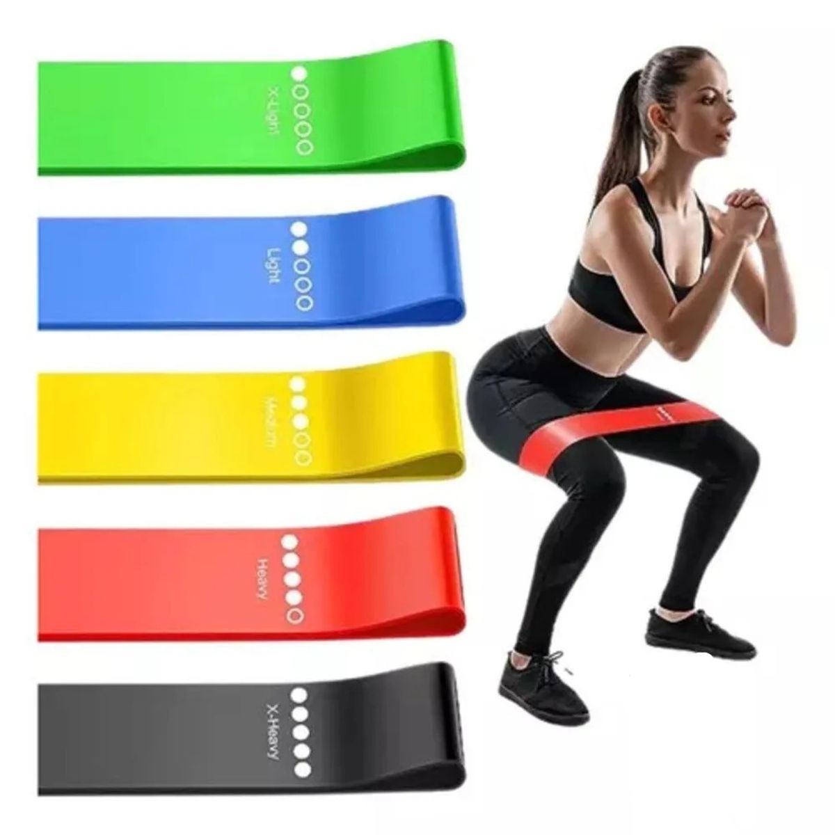 OEM - Set 5 Ligas Elásticas de Resistencia Profesional - Ejercicio en Casa y Gimnasio