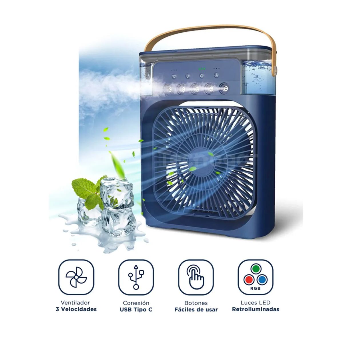 GENERICO - Ventilador 3 Velocidades Portátil