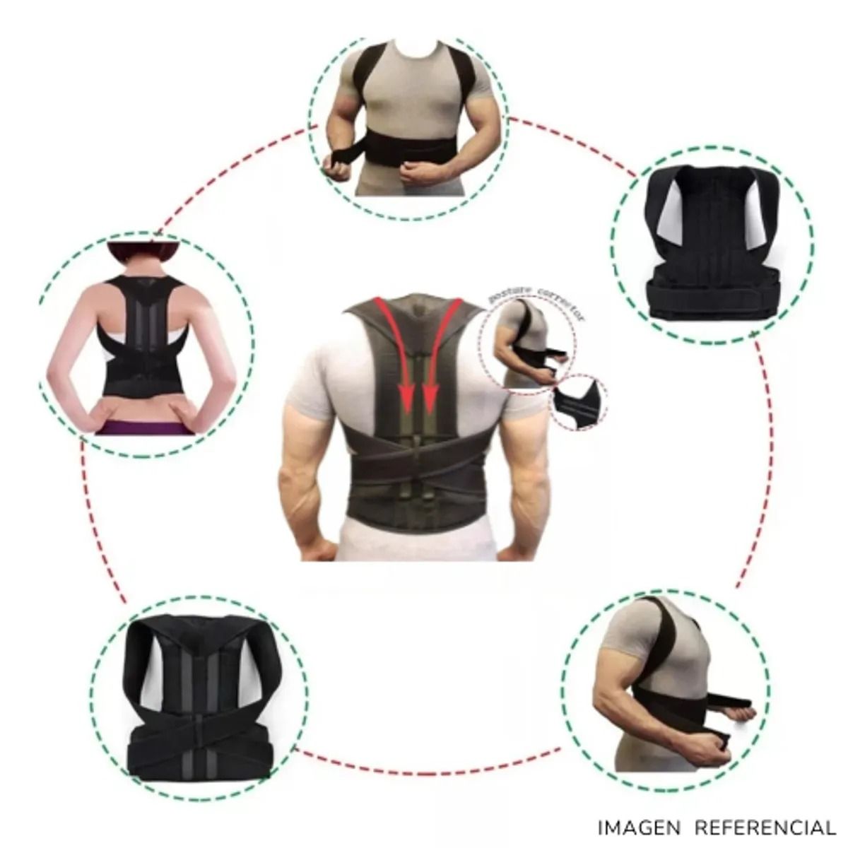 OEM - Faja Correctora de Postura para Espalda y Hombros - Talla Única Ajustable y Discreta