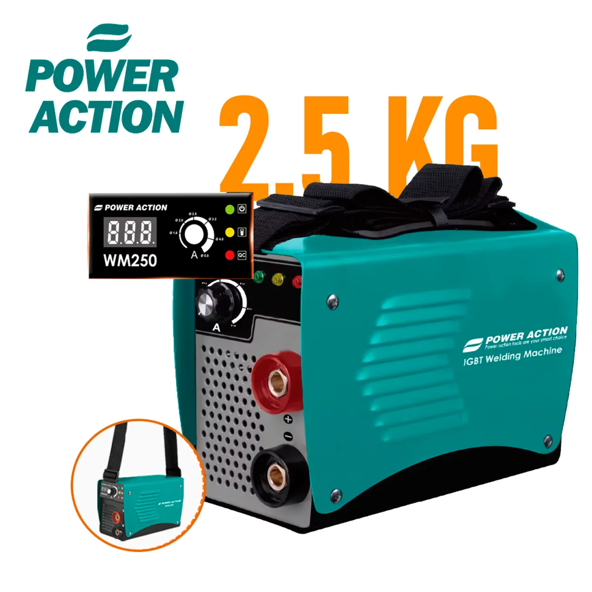 POWER ACTION - Máquina de Soldadura TIG MIG Portátil Automática con Inversor IGBT, Modelo WM250