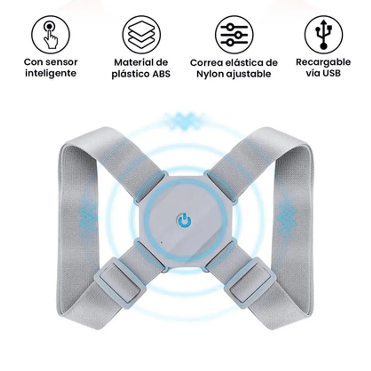 OEM - Corrector de Postura Inteligente con Sensor de Vibración - Espalda Recta Recargable USB