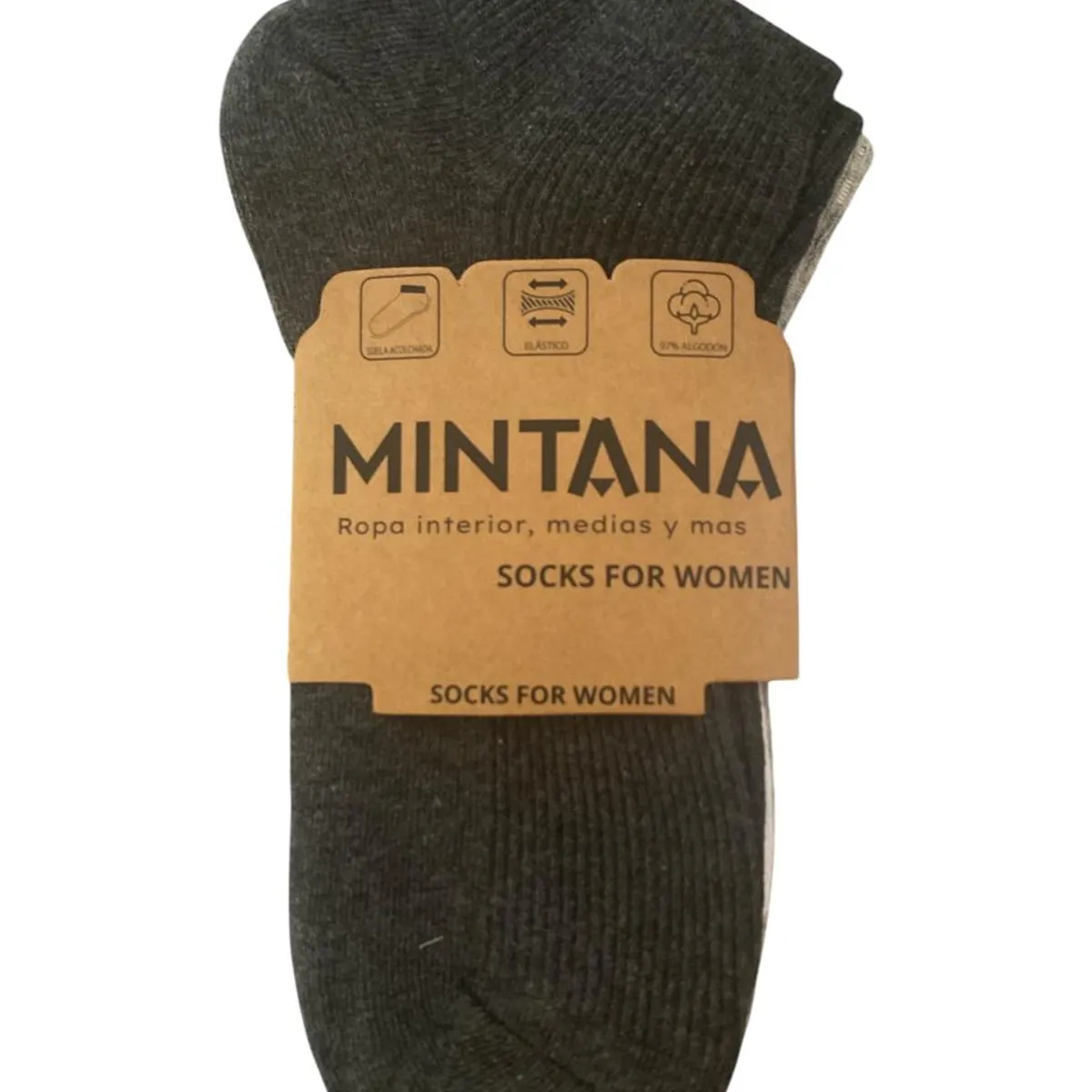 MINTANA - PACK 3 MEDIAS SIN COSTURA  TALONERA ALGODON HILO MUJER MINTANA