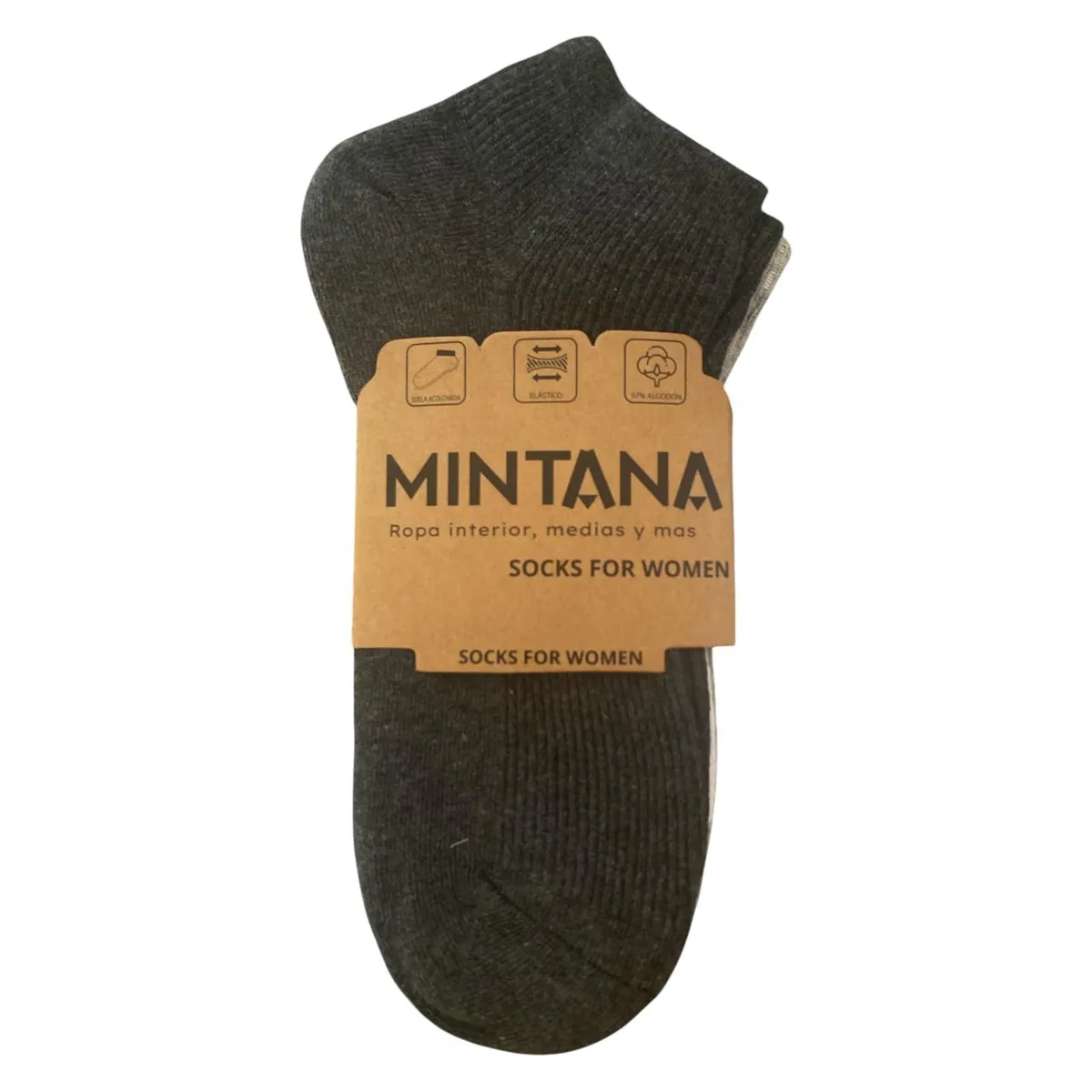 MINTANA - PACK 3 MEDIAS SIN COSTURA  TALONERA ALGODON HILO MUJER MINTANA