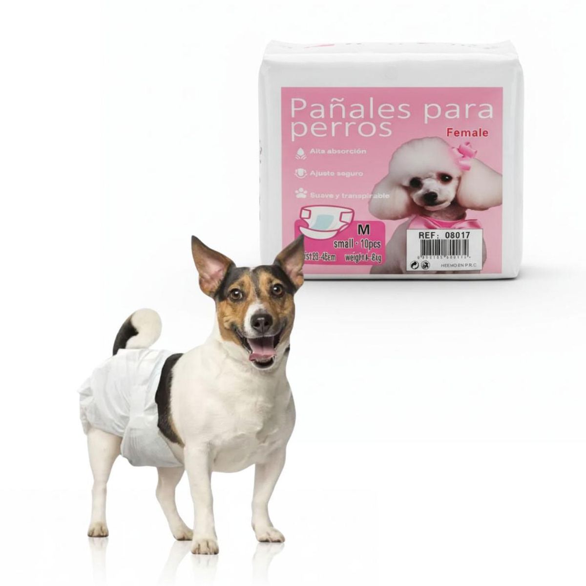 GENERICO - Pack x10 Pañal para Perros Hembra Celo Perras Talla M Absorbente Ajustable