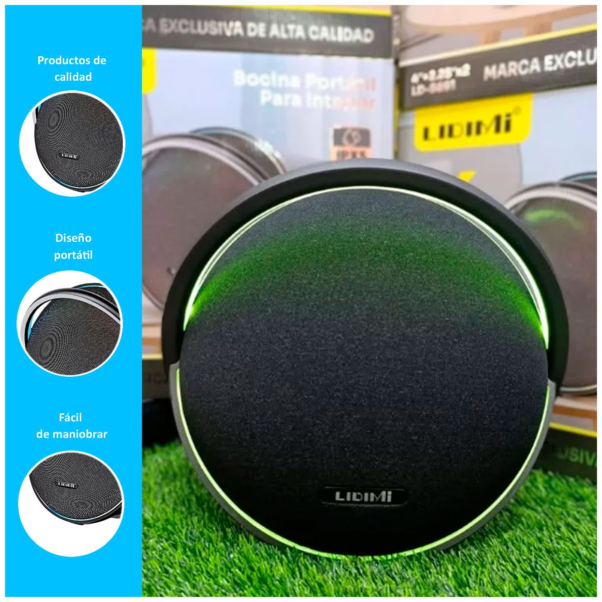 GENERICO - Bocina bluetooth portátil para interior de alta calidad