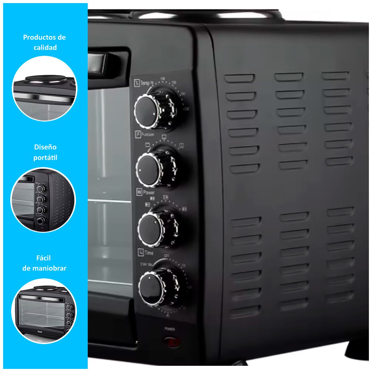 GENERICO - Horno eléctrico multifunción  con placas calefactoras 30 L