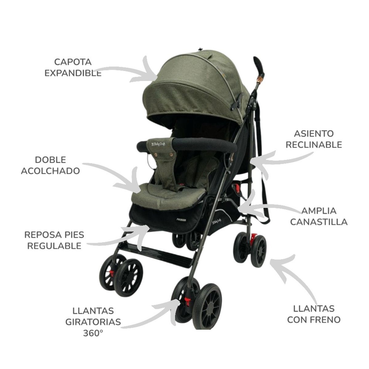 GENERICO - COCHE BASTÓN PREMIUN RÍO 3.0 PARA BEBÉS