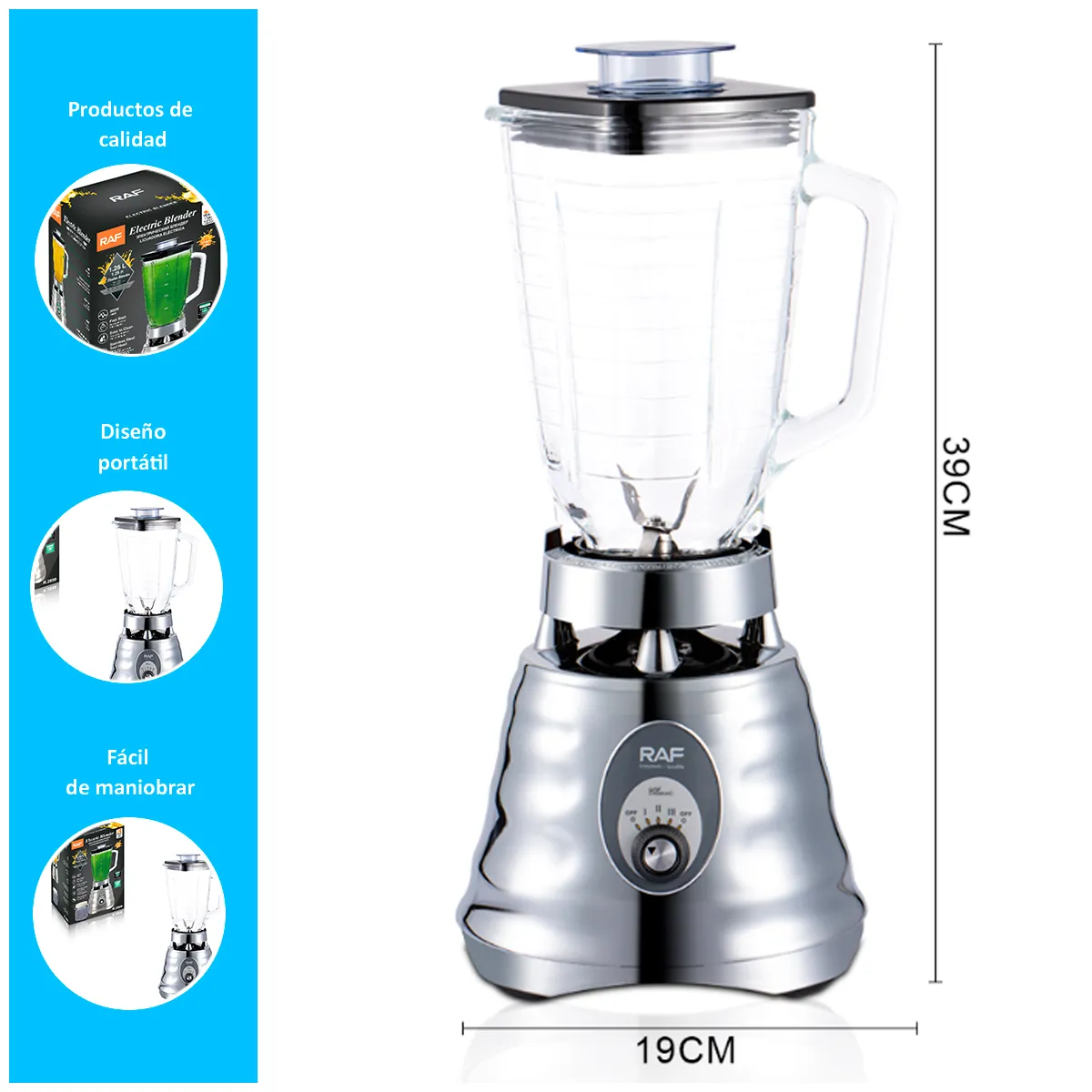 GENERICO - Licuadora 2 en 1 de 1.25 LT