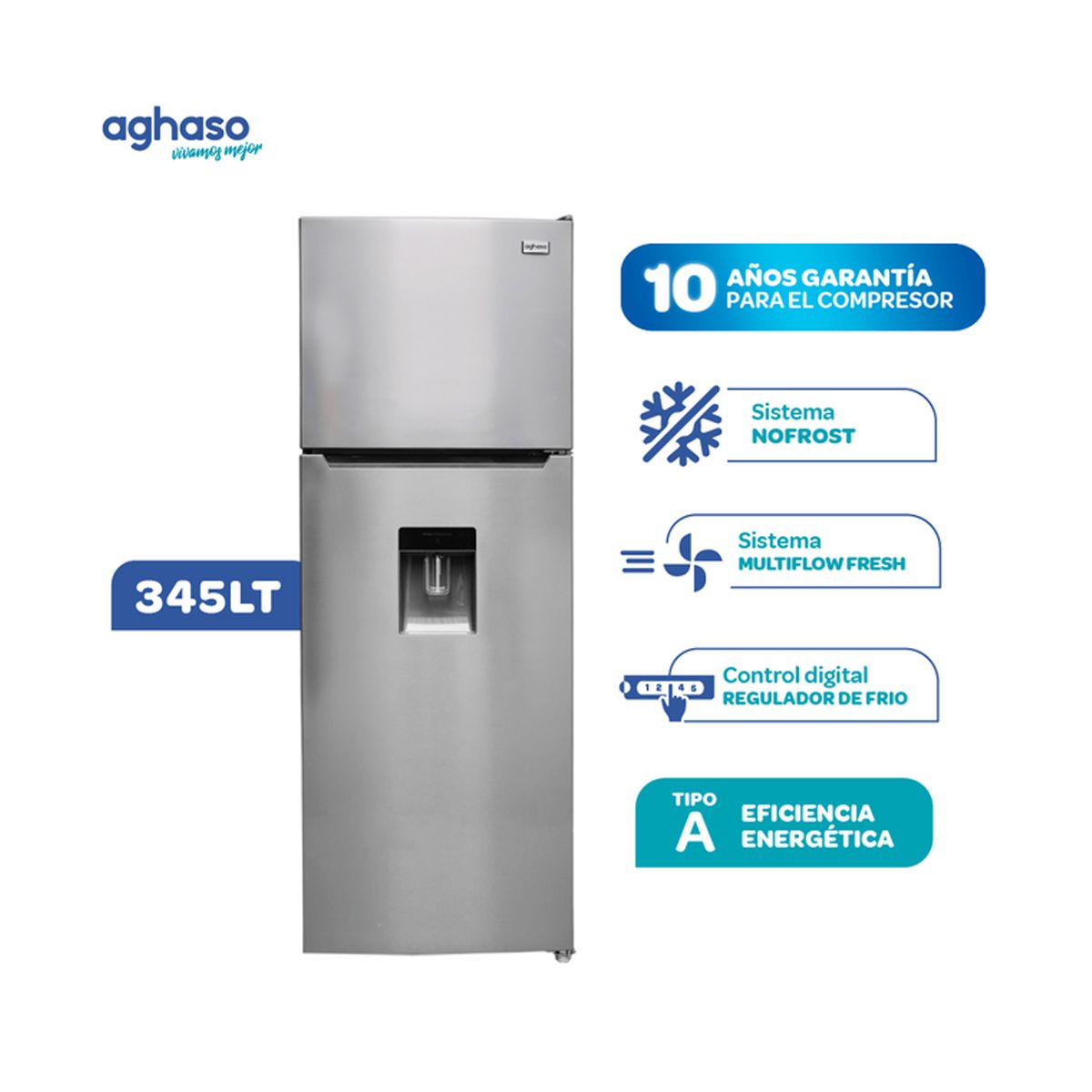 AGHASO - Refrigeradora Aghaso 345 L