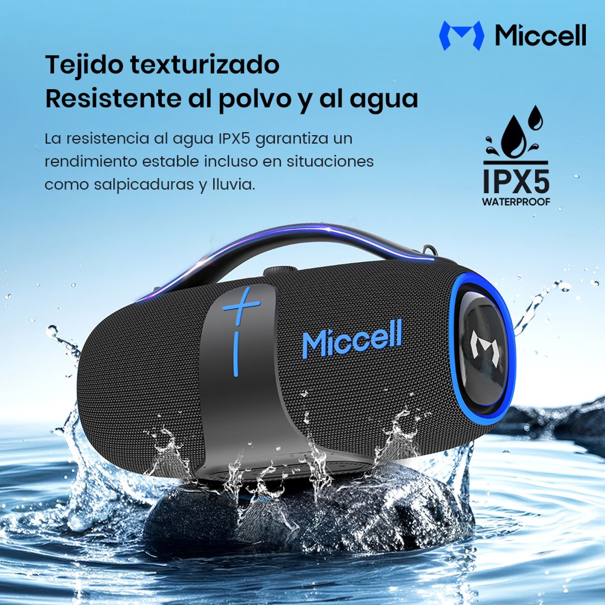 MICCELL - Miccell SP46 Parlante Bluetooth 400W Portátil para Fiestas y Eventos